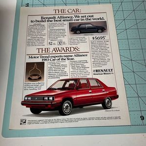 1983 Renault Alliance Original Magazine Print Ad Advertisement